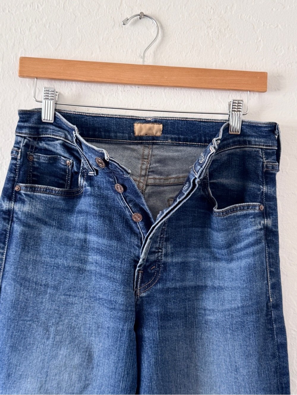 MOTHER LIL' TOMCAT ROLLER SNEAK WIDE LEG JEANS SIXTH SENSE WASH 30 - Picture 4 of 14